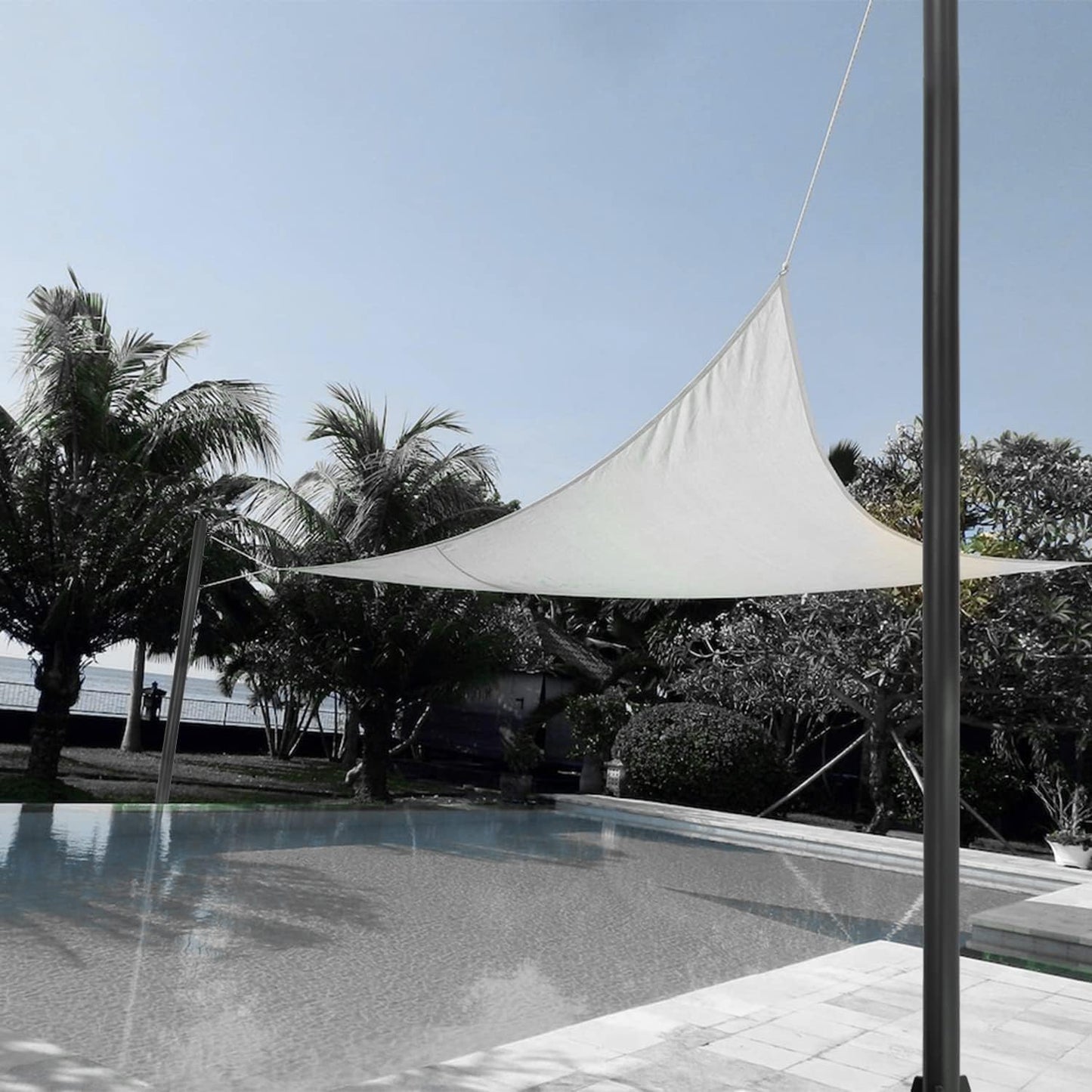 Sun Shade Sail Pole 9Ft Outdoor Sunshade Sail Post Support Awning Canopy Heavy Duty Metal Pole Kit for Outside Patio Garden Deck Playground Backyard