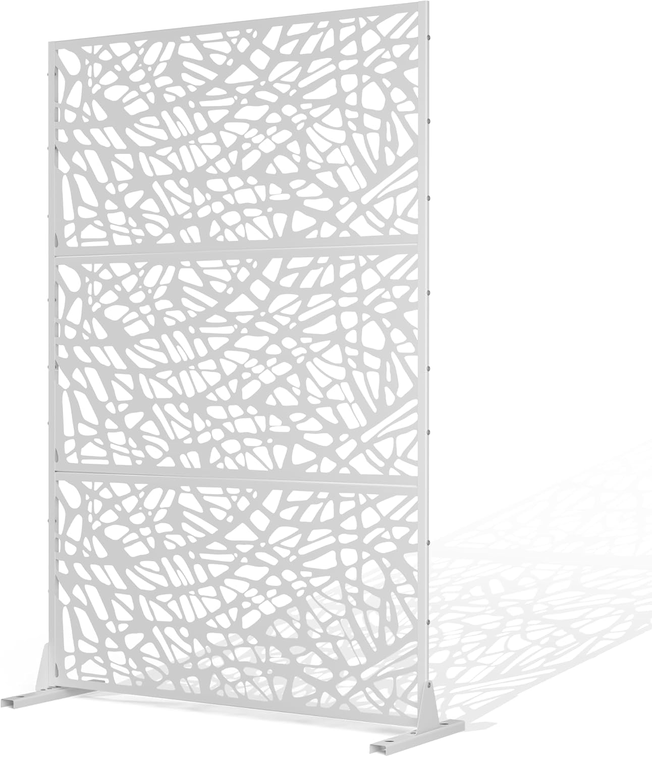 Metal Privacy Screen Outdoor Privacy Screen, Freestanding Fence Panel for Outside, 72''H×44''W, Decorative Screen Panel for Backyard/Patio/Deck