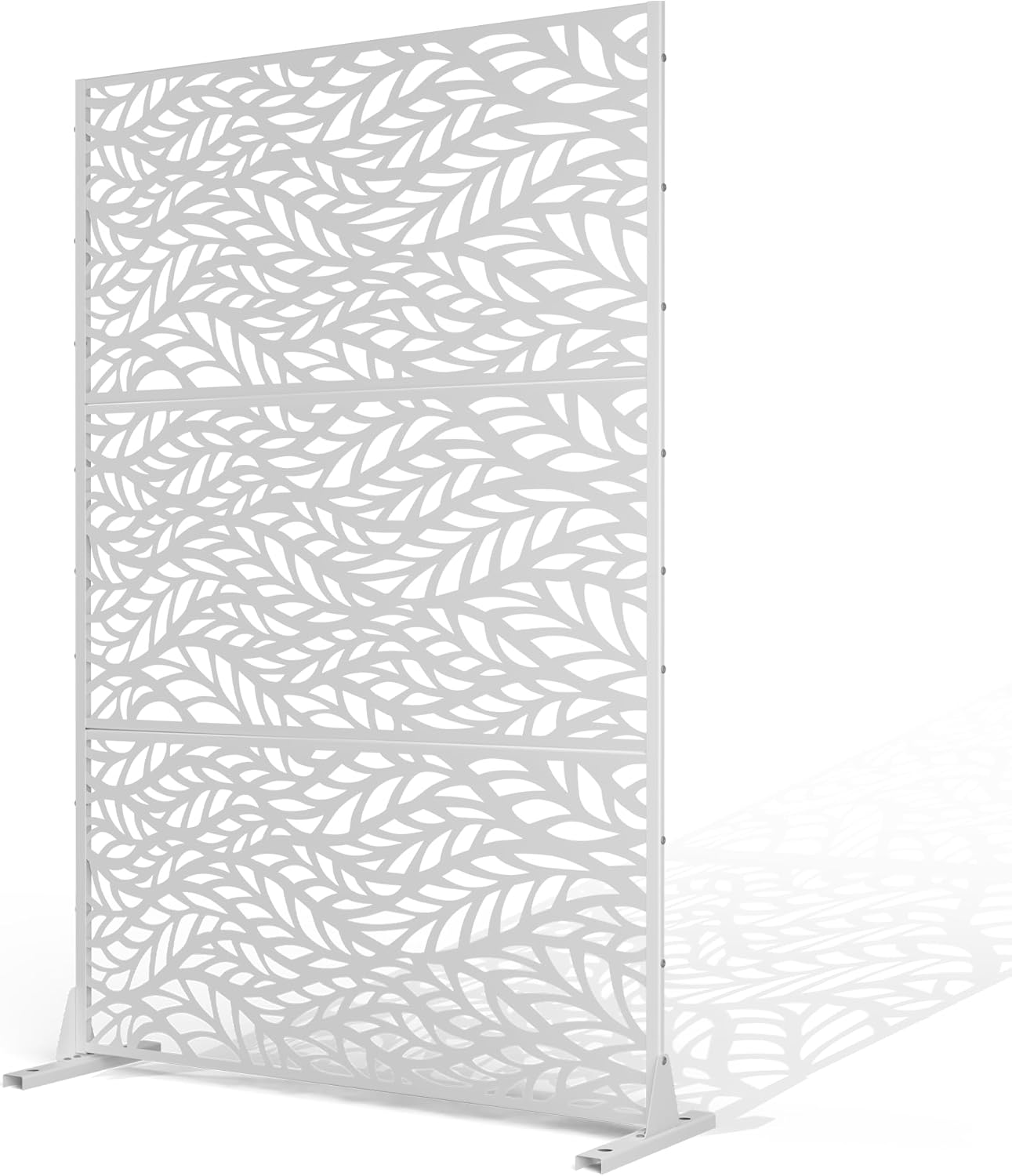 Metal Privacy Screen Outdoor Privacy Screen, Freestanding Fence Panel for Outside, 72''H×44''W, Decorative Screen Panel for Backyard/Patio/Deck