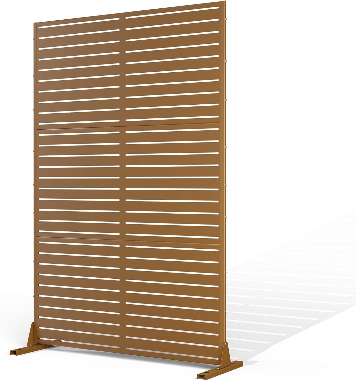 Metal Privacy Screen Outdoor Privacy Screen, Freestanding Fence Panel for Outside, 72''H×44''W, Decorative Screen Panel for Backyard/Patio/Deck