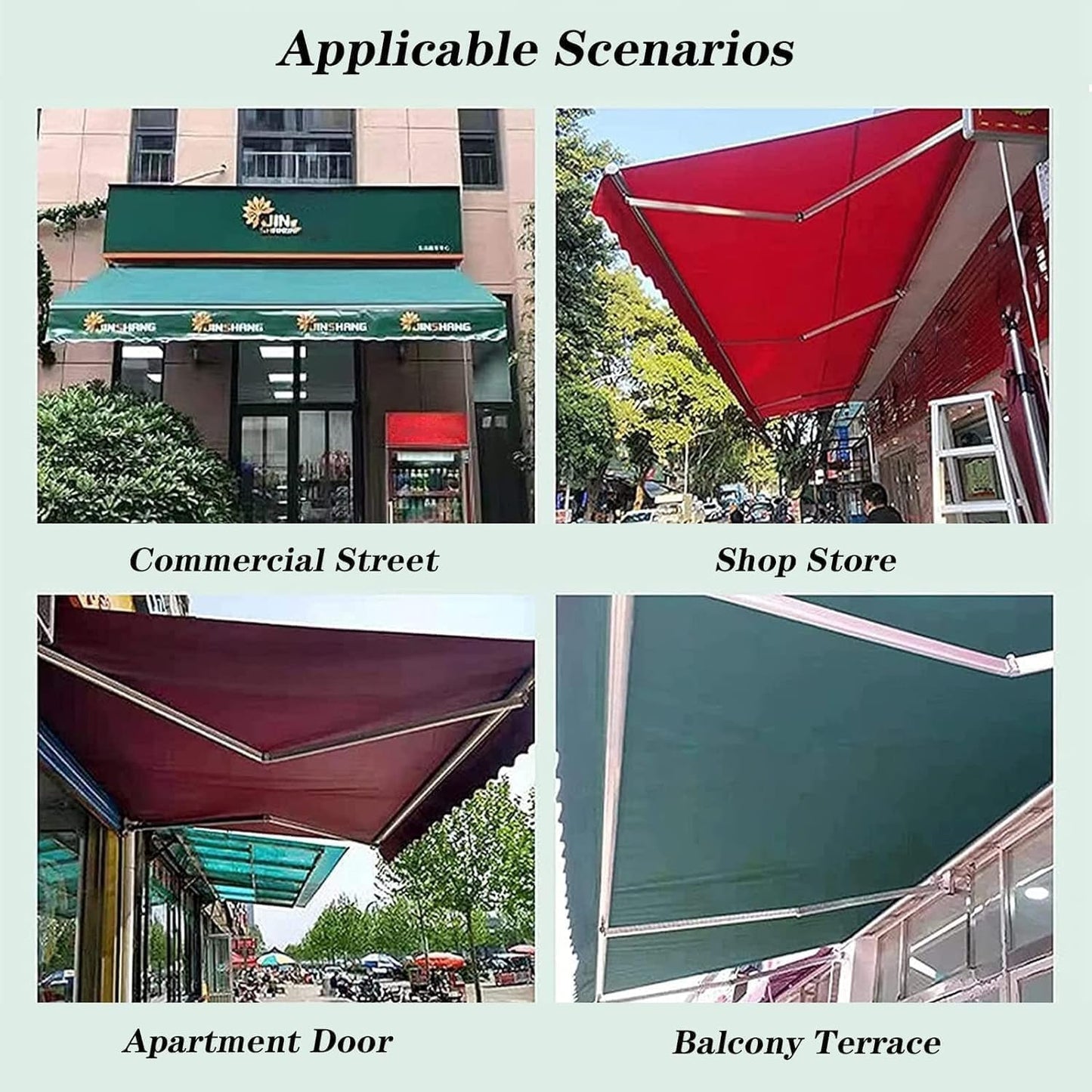 Scalable terrace sunshade with canvas replacement (frameless), rain and sun protection suitable for installation in courtyards, balconies, storefronts, courtyards, hotels, homes, and beach sunshades(R