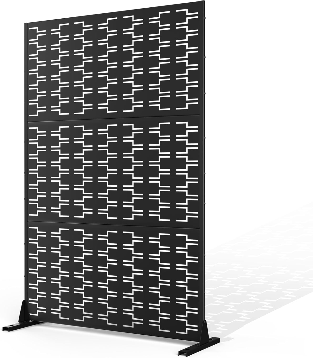 Metal Privacy Screen Outdoor Privacy Screen, Freestanding Fence Panel for Outside, 72''H×44''W, Decorative Screen Panel for Backyard/Patio/Deck