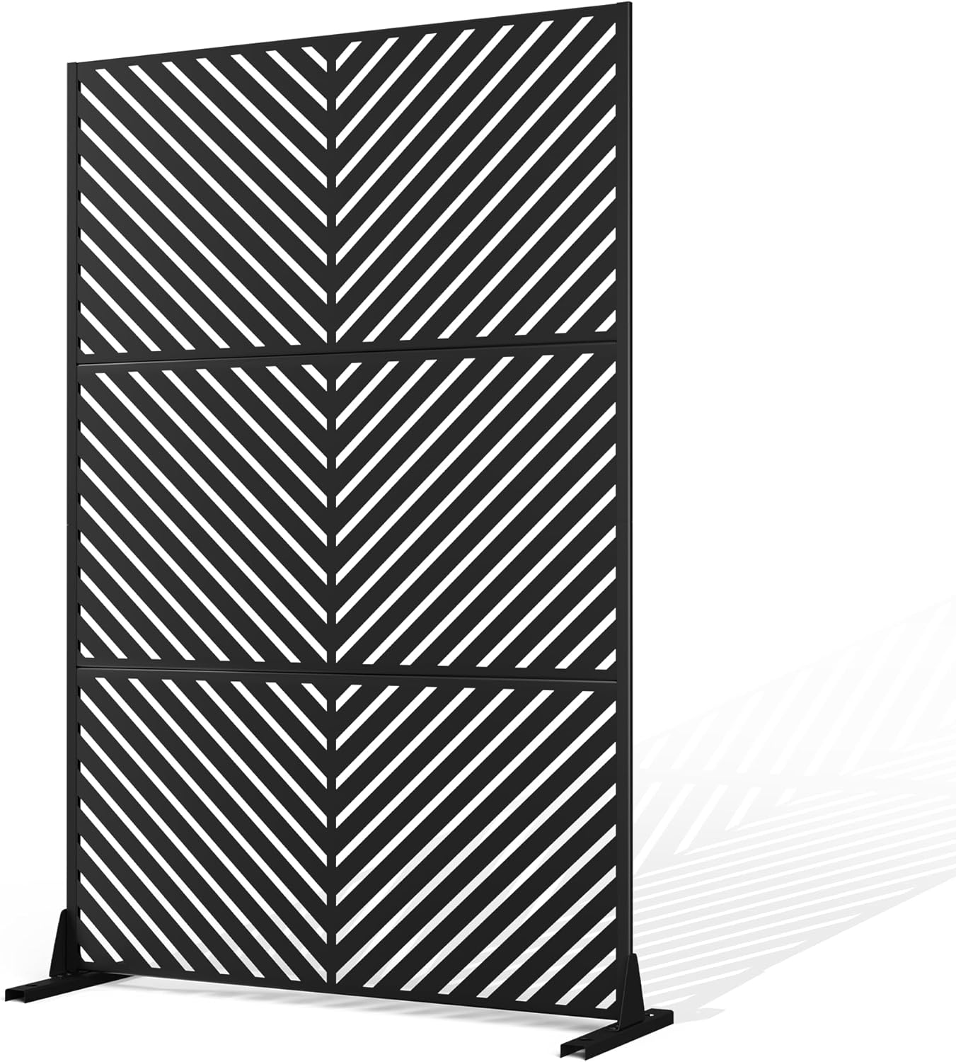Metal Privacy Screen Outdoor Privacy Screen, Freestanding Fence Panel for Outside, 72''H×44''W, Decorative Screen Panel for Backyard/Patio/Deck