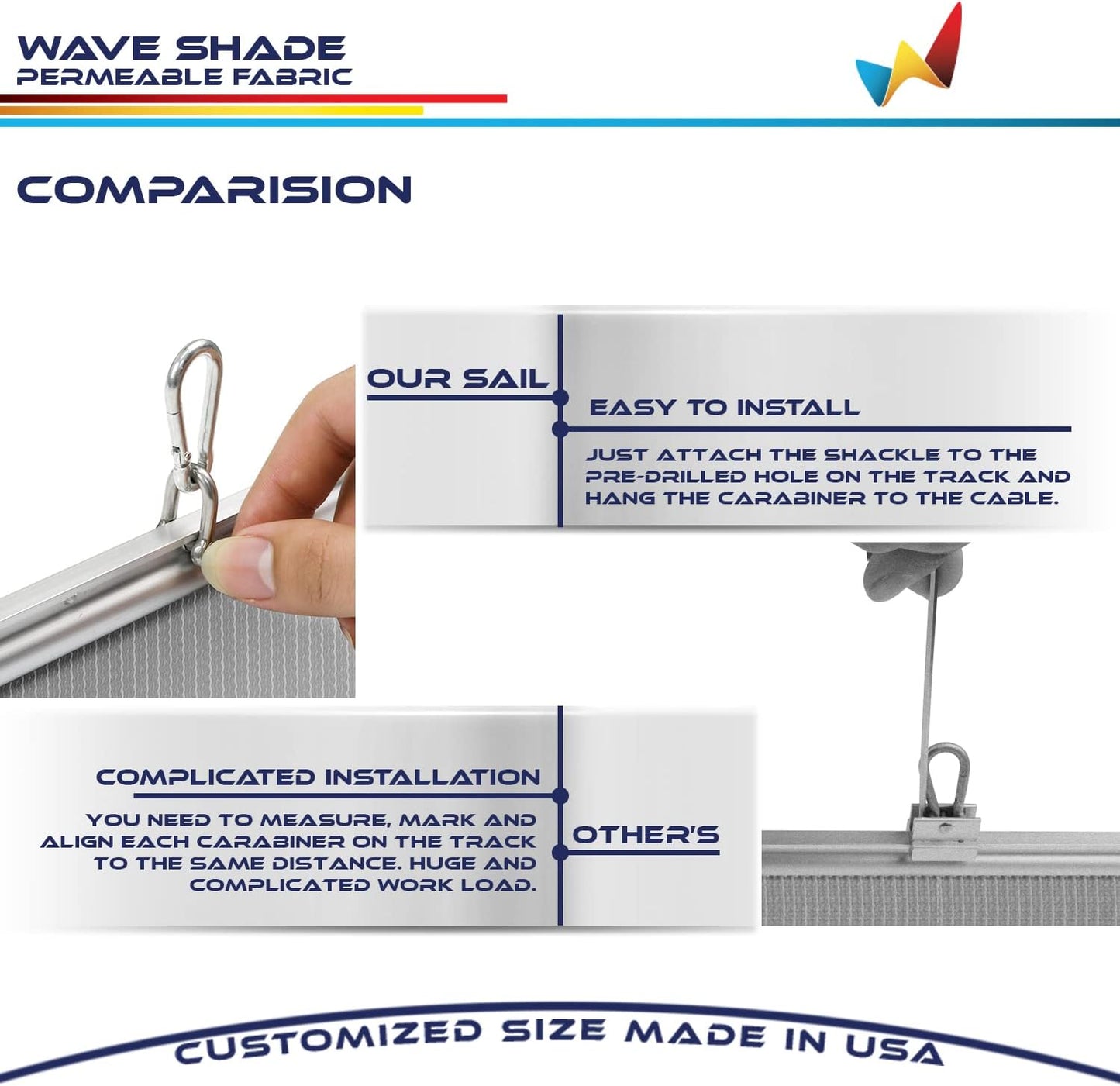 Windscreen4less 7' x 14' Retractable Sun Shade Canopy Cover Sliding Wave Shade Sail for Pergola Patio Deck Yard Gazebo Outdoor (Light Gray)