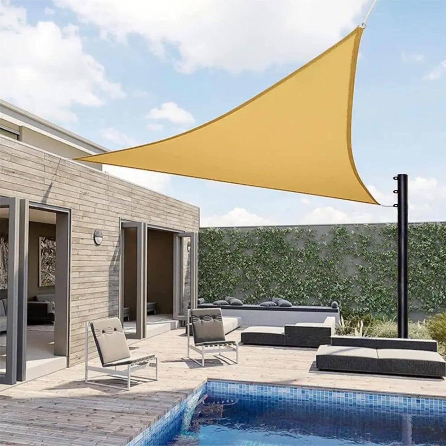 Shade Sail Poles, 9 FT Outdoor Sun Shade Sail Pole Awning Canopy Outdoor Heavy Duty Poles for Sun Shades Deck Patio Backyard (4Pack)