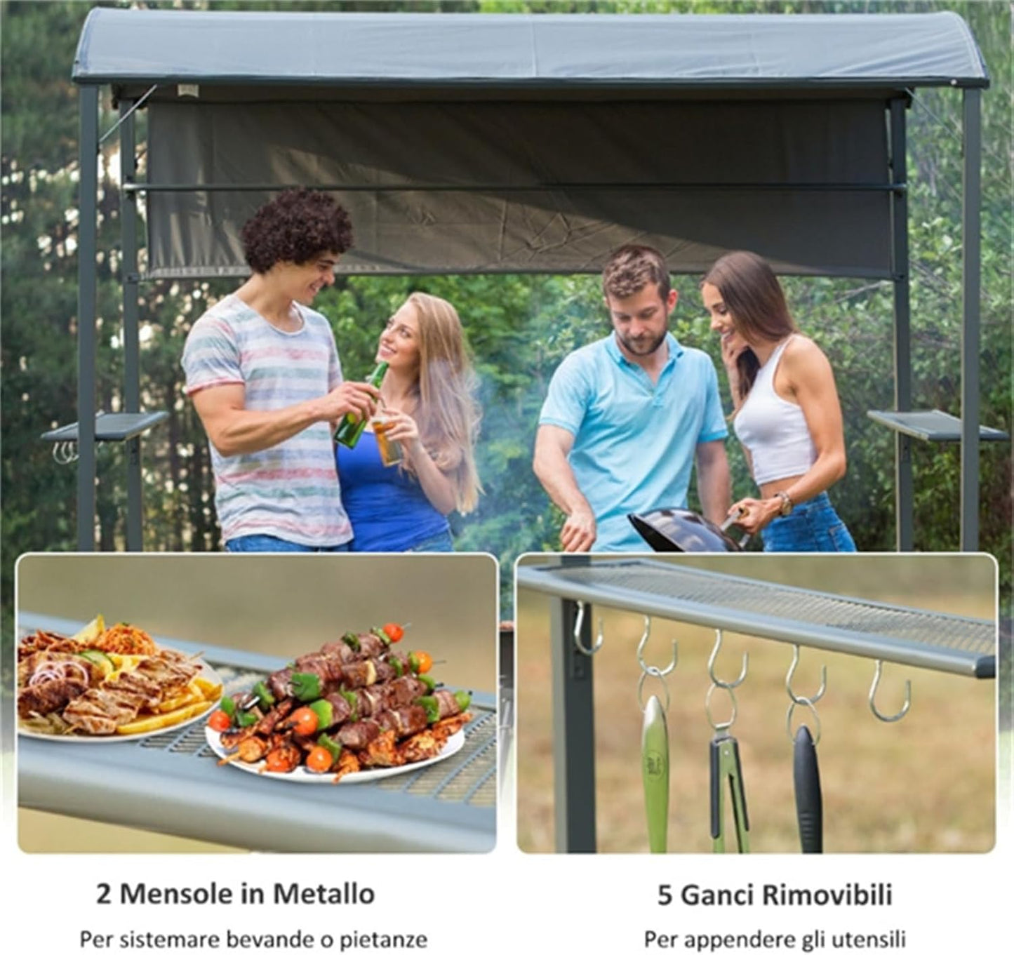 Multifunctional shed, can be Used as Terrace Pavilion, Garden Rest Pavilion, Sunshade Pavilion, rain shelter Pavilion, Courtyard shed, Barbecue Pavilion, Barbecue Awning