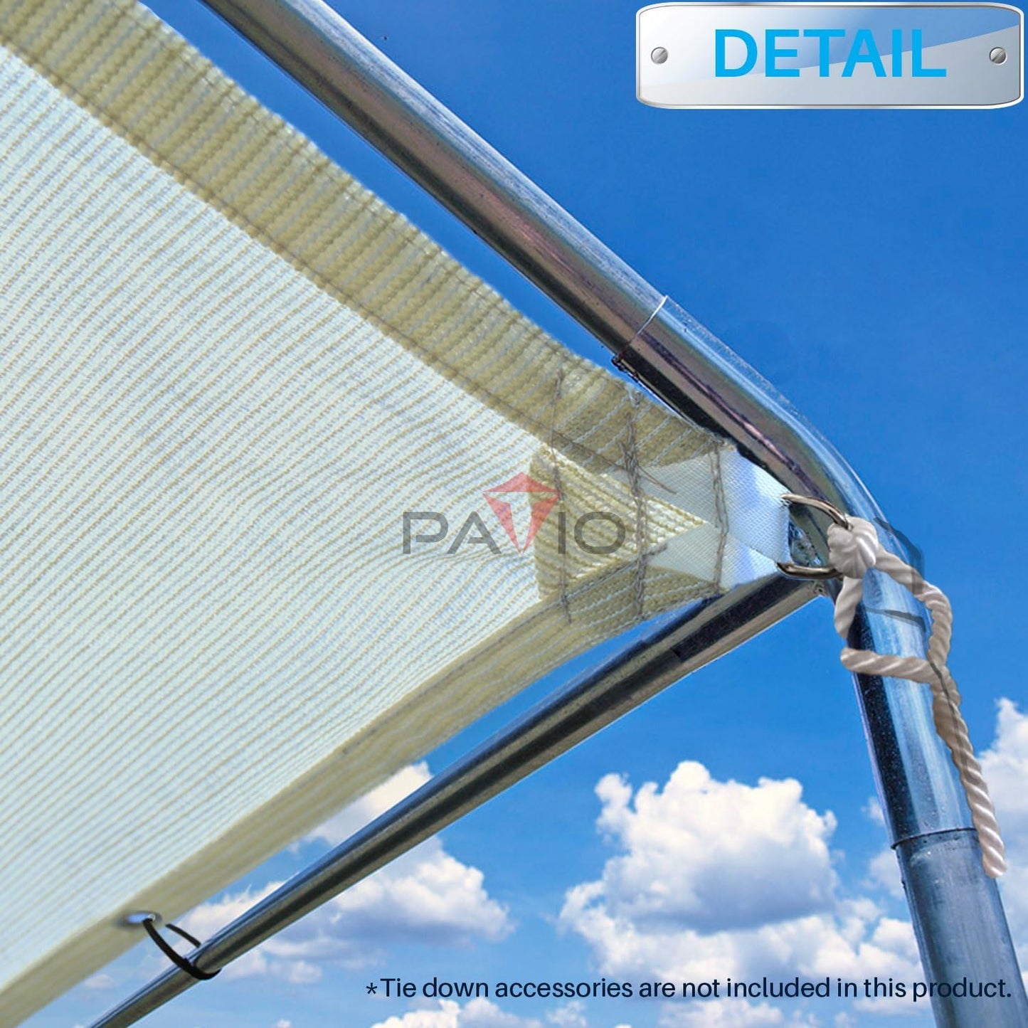 Patio Paradise 10' x 30' Sun Shade Cloth with Grommets Rectangle Shade Sail Straight Edge, Outdoor Patio Shade Canopy Pergola Cover UV Block Fabric for Backyard Deck Garden Activities, Beige