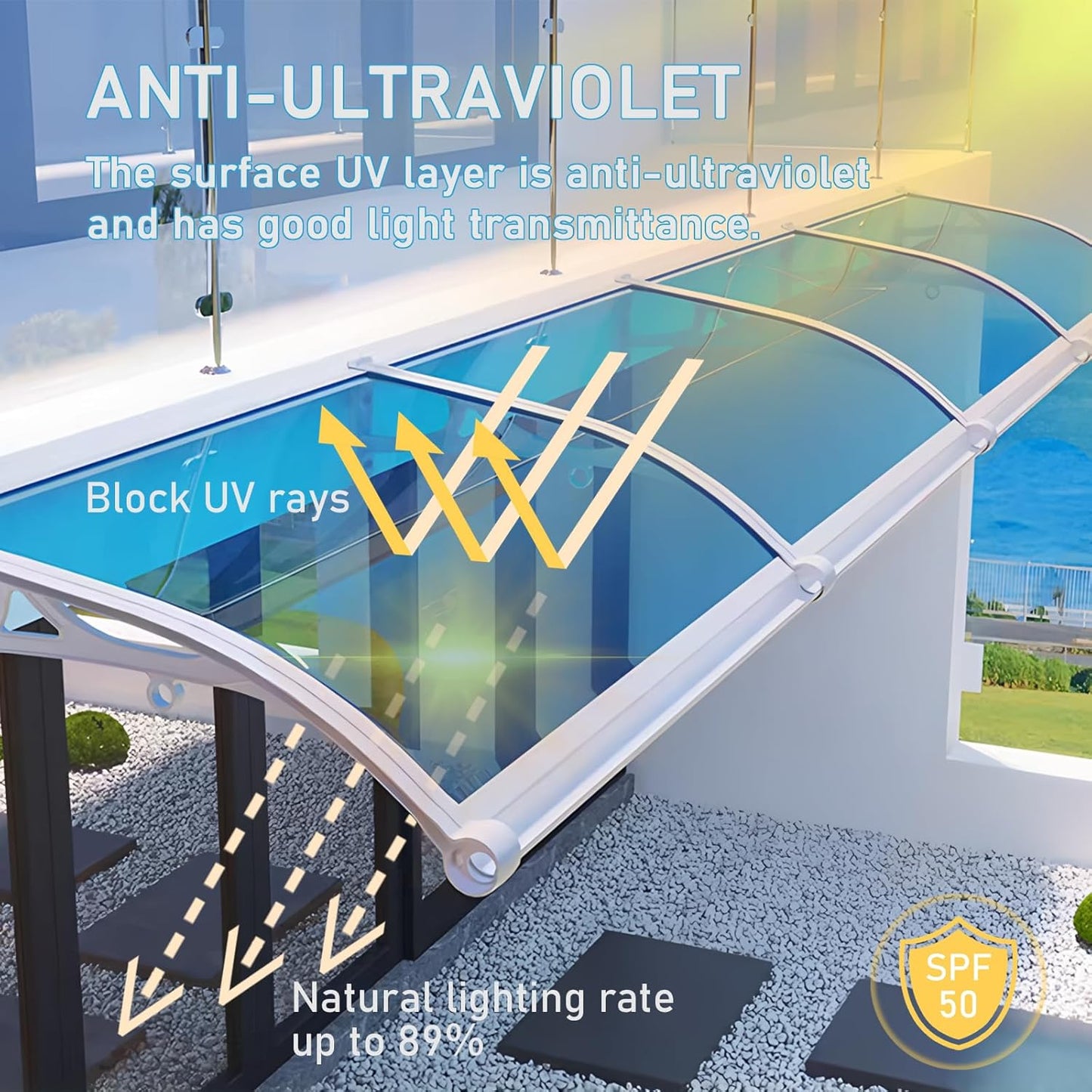 Aluminum Bracket Awning Canopy - Black Exterior Window & Door Cover for Sun, Rain, Snow Protection, Easy Installation for Terraces, Bedrooms & Entryways