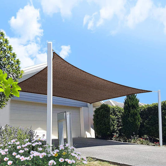 4' x 8' Brown Rectangle Sun Shade Sail Canopy, 95% UV Blockage Awning Shelter Fabric Cloth Screen for Patio Outdoor Backyard - Heavy Duty Commercial Grade (Custom Size - Made in USA)
