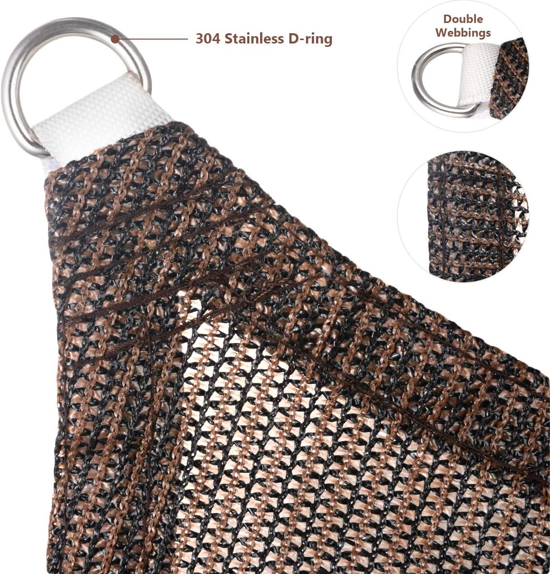 Eden's Decor Straight Flat-Edged Sun Shade Sail Rectangular 5' x 7' Brown UV-Blocking Outdoor Canopy Fabric Cloth Awning for Pergola Patio Garden Backyard Custom Size