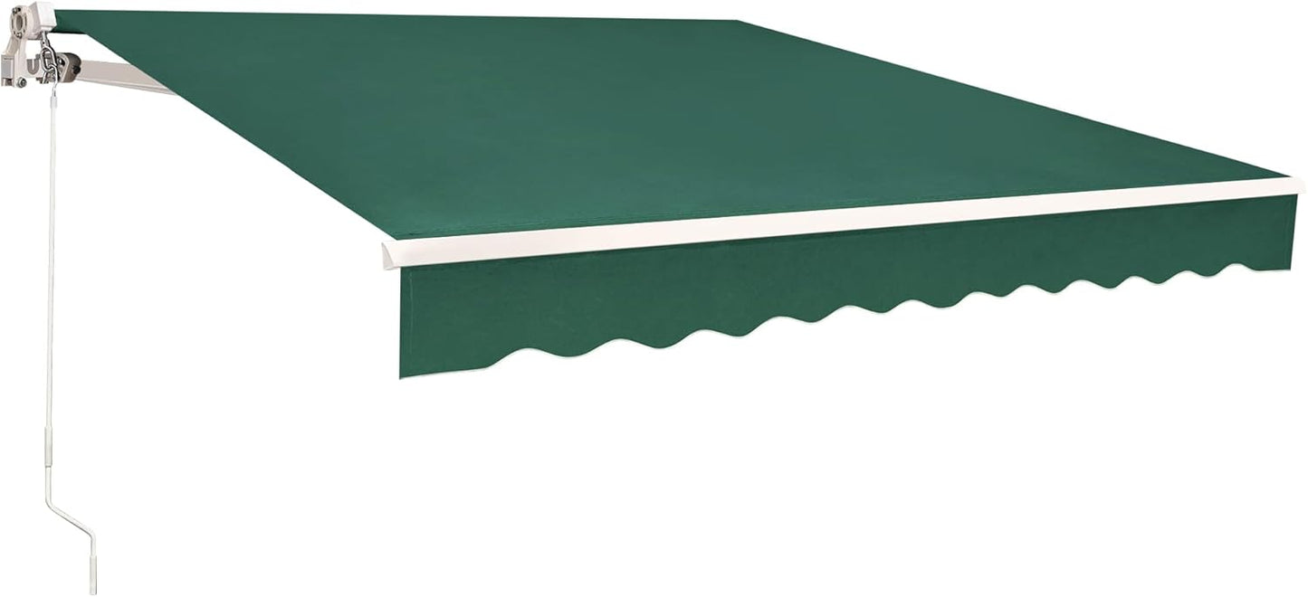 MCombo 13.2x7.8 Feet Manual Retractable Patio Door Window Awning Sunshade Shelter Outdoor Canopy,1308 (Grey, 13.2'(L) x 7.8'(W))