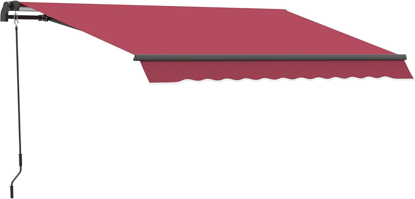 Outsunny 13' x 8' Retractable Awning, Patio Awnings, Sunshade Shelter w/Manual Crank Handle, UV & Water-Resistant Fabric and Aluminum Frame for Deck, Balcony, Yard, Coffee Brown