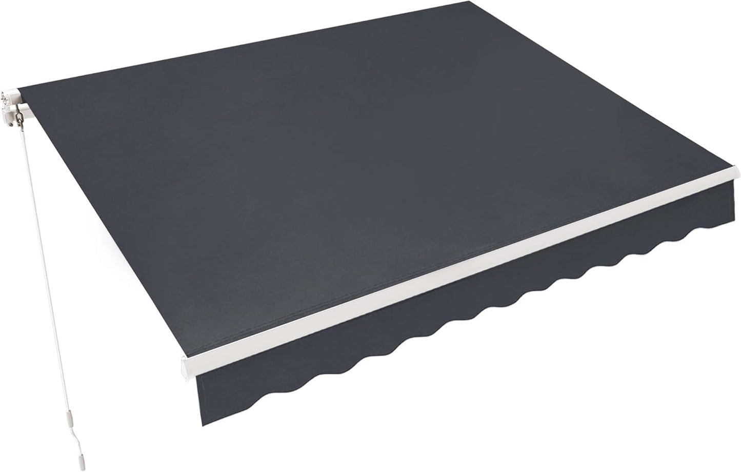 MCombo 13.2x7.8 Feet Manual Retractable Patio Door Window Awning Sunshade Shelter Outdoor Canopy,1308 (Grey, 13.2'(L) x 7.8'(W))