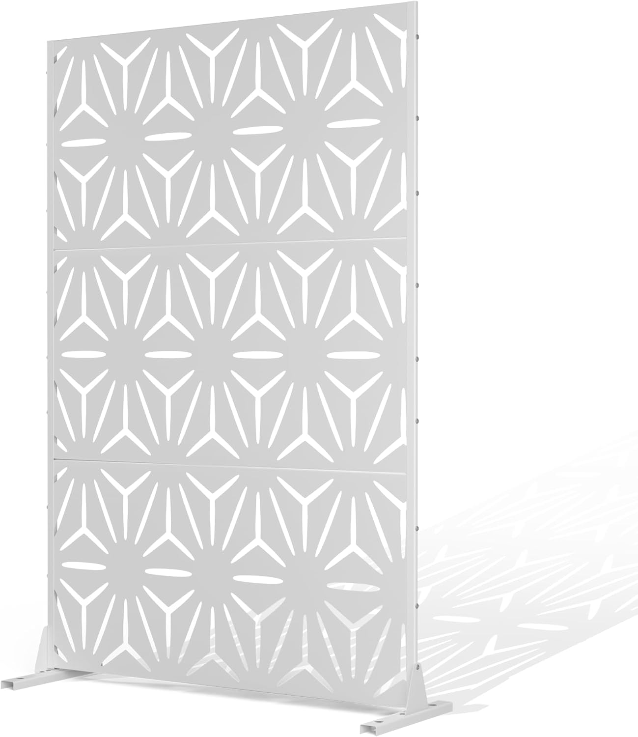 Metal Privacy Screen Outdoor Privacy Screen, Freestanding Fence Panel for Outside, 72''H×44''W, Decorative Screen Panel for Backyard/Patio/Deck