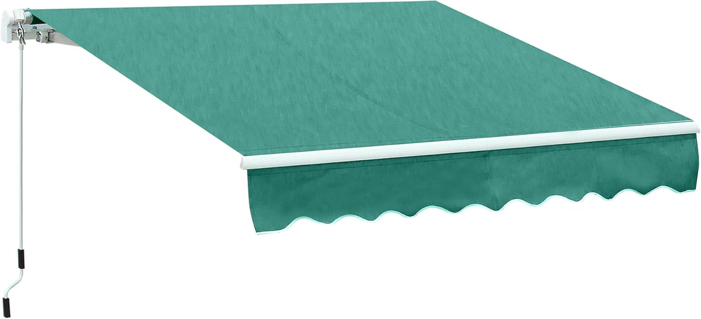 Outsunny 13' x 8' Retractable Awning, Patio Awnings, Sunshade Shelter w/Manual Crank Handle, UV & Water-Resistant Fabric and Aluminum Frame for Deck, Balcony, Yard, Coffee Brown