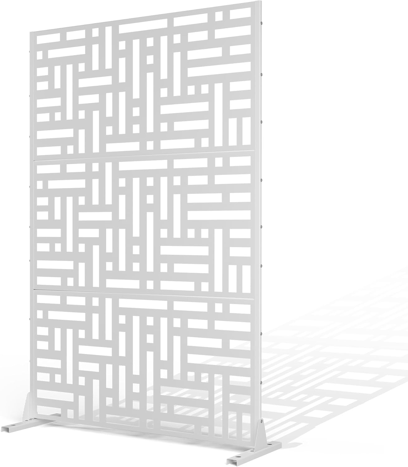 Metal Privacy Screen Outdoor Privacy Screen, Freestanding Fence Panel for Outside, 72''H×44''W, Decorative Screen Panel for Backyard/Patio/Deck