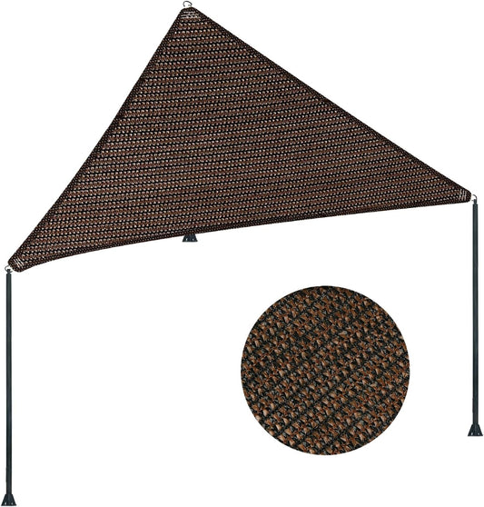 5' x 5' x 7.1' Brown Straight Edge Sun Shade Sail, Triangle Awning Outdoor Shade Cloth Pergola Cover UV Block Fabric- Customized