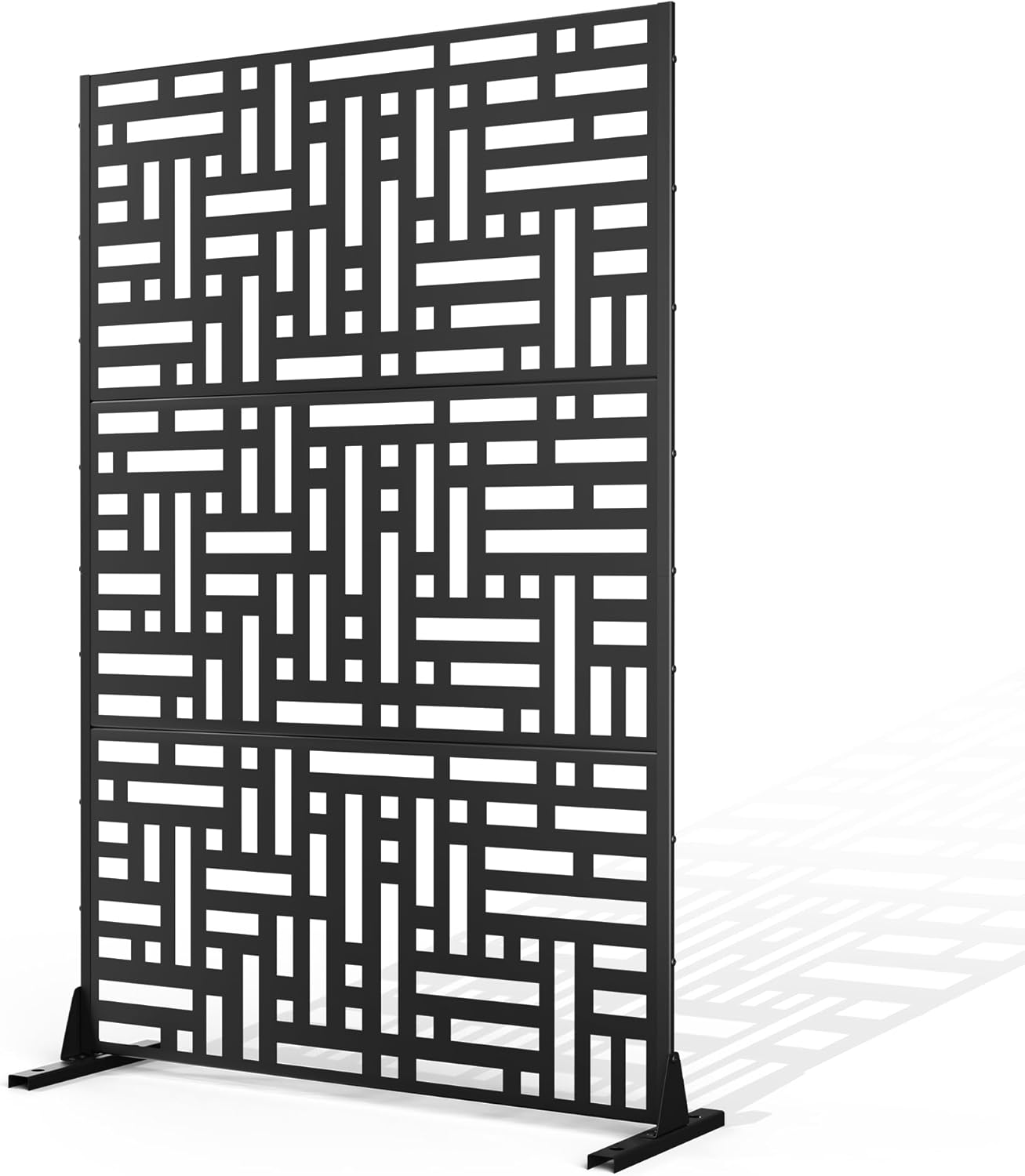 Metal Privacy Screen Outdoor Privacy Screen, Freestanding Fence Panel for Outside, 72''H×44''W, Decorative Screen Panel for Backyard/Patio/Deck