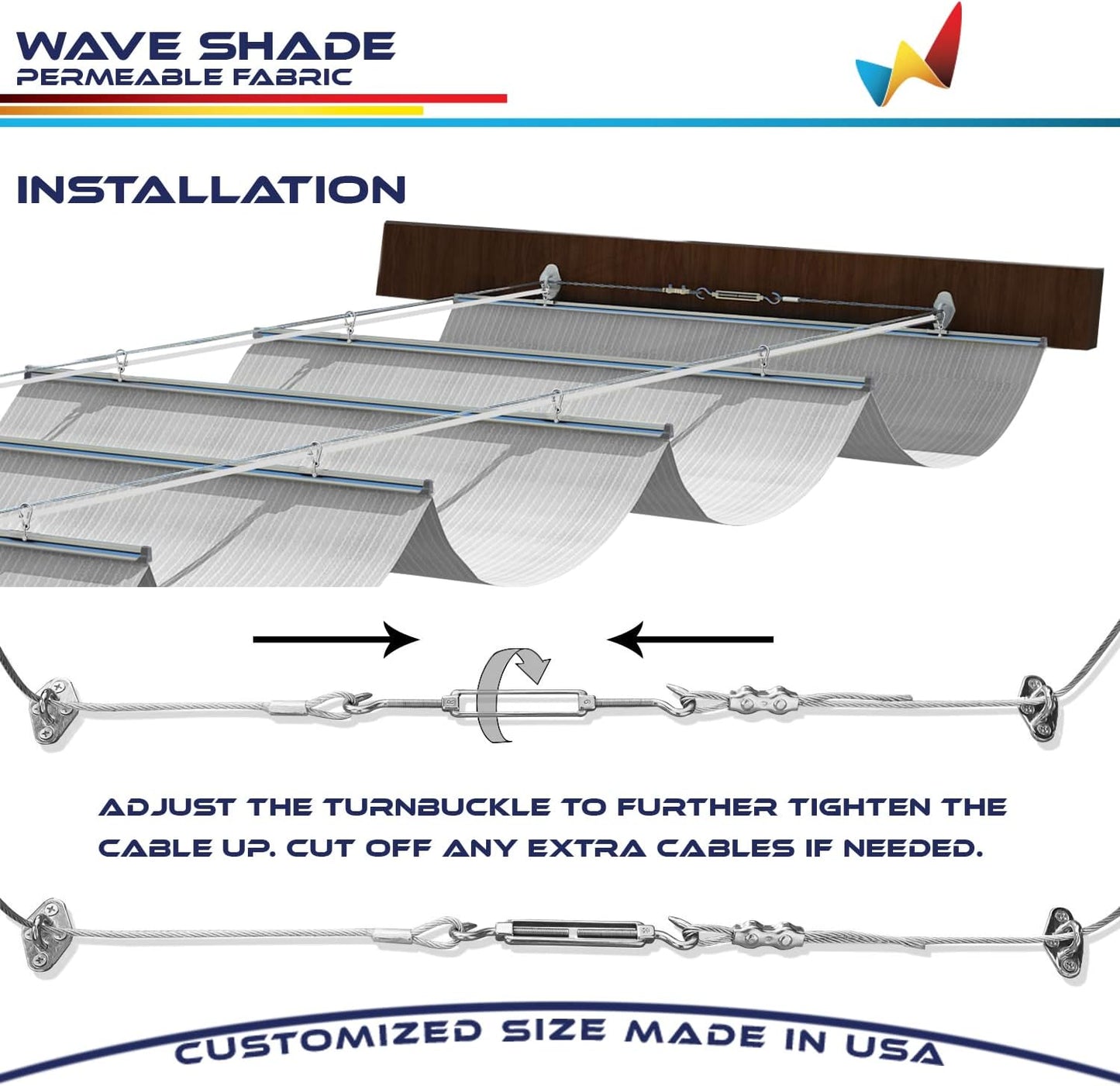 Windscreen4less 7' x 14' Retractable Sun Shade Canopy Cover Sliding Wave Shade Sail for Pergola Patio Deck Yard Gazebo Outdoor (Light Gray)
