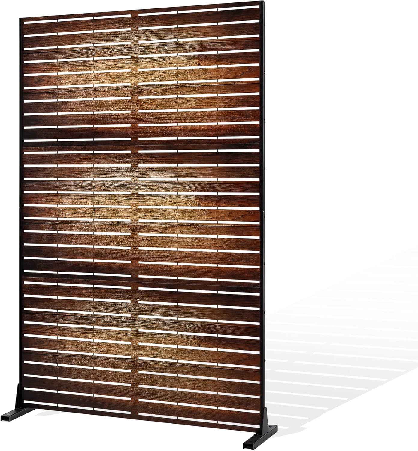 Metal Privacy Screen Outdoor Privacy Screen, Freestanding Fence Panel for Outside, 72''H×44''W, Decorative Screen Panel for Backyard/Patio/Deck