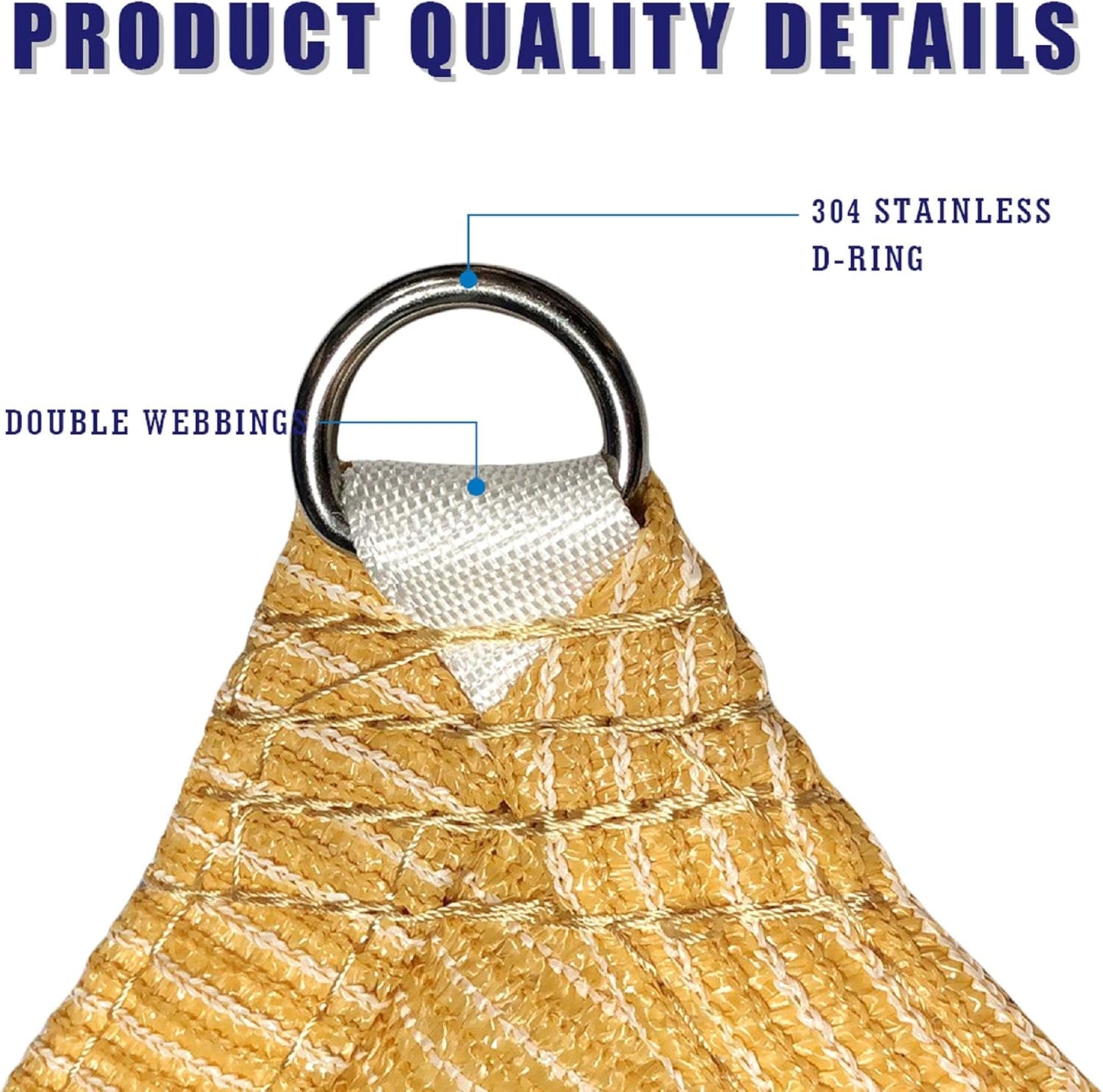 4' x 8' Sand Rectangle Sun Shade Sail Canopy, 95% UV Blockage Awning Shelter Fabric Cloth Screen for Patio Outdoor Backyard - Heavy Duty Commercial Grade (Custom Size - Made in USA)