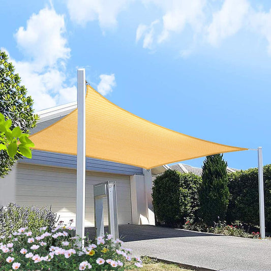 4' x 8' Sand Rectangle Sun Shade Sail Canopy, 95% UV Blockage Awning Shelter Fabric Cloth Screen for Patio Outdoor Backyard - Heavy Duty Commercial Grade (Custom Size - Made in USA)