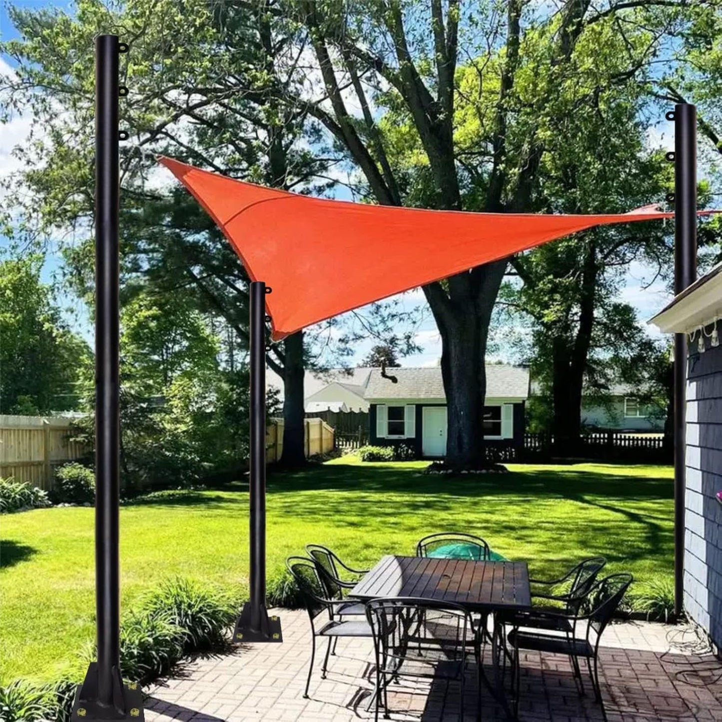 Shade Sail Poles, 9 FT Outdoor Sun Shade Sail Pole Awning Canopy Outdoor Heavy Duty Poles for Sun Shades Deck Patio Backyard (4Pack)