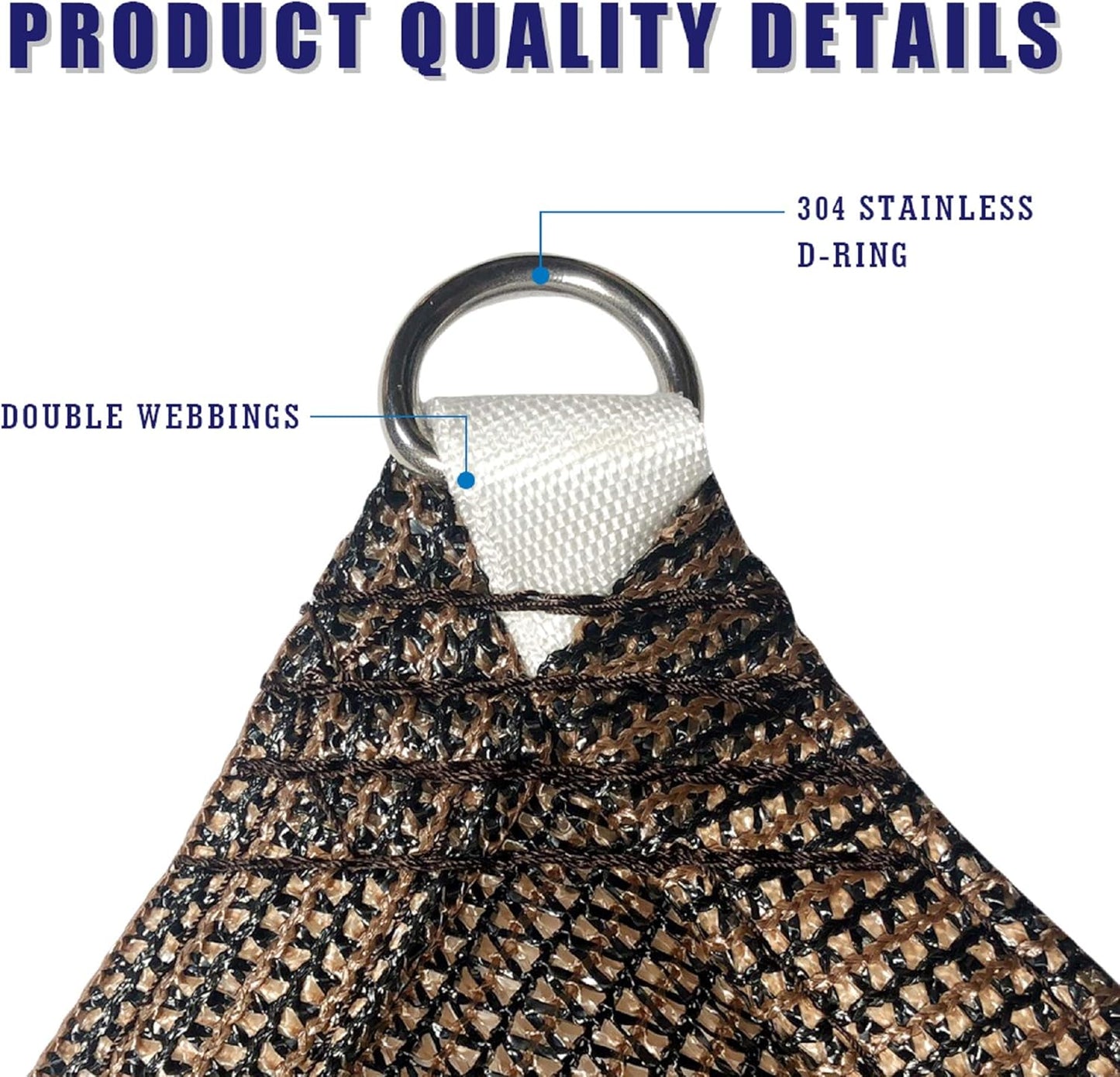 4' x 8' Brown Rectangle Sun Shade Sail Canopy, 95% UV Blockage Awning Shelter Fabric Cloth Screen for Patio Outdoor Backyard - Heavy Duty Commercial Grade (Custom Size - Made in USA)