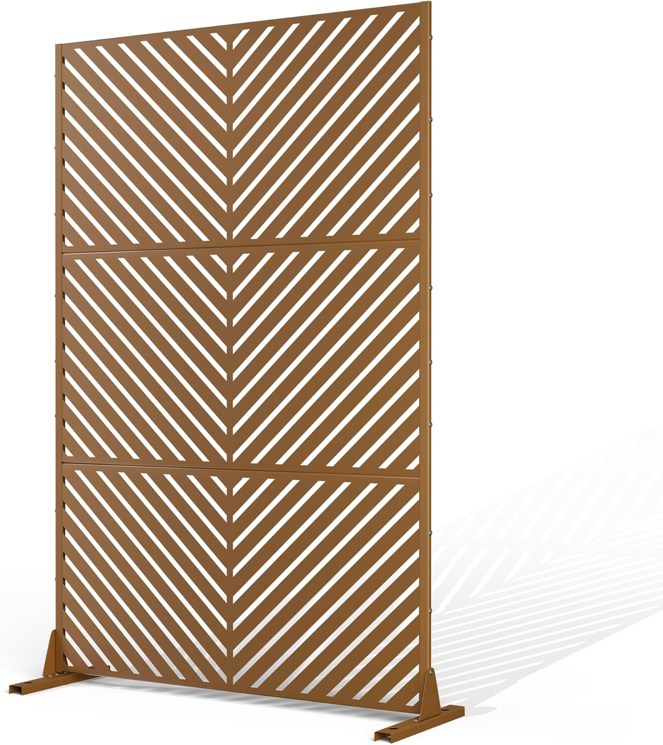 Metal Privacy Screen Outdoor Privacy Screen, Freestanding Fence Panel for Outside, 72''H×44''W, Decorative Screen Panel for Backyard/Patio/Deck