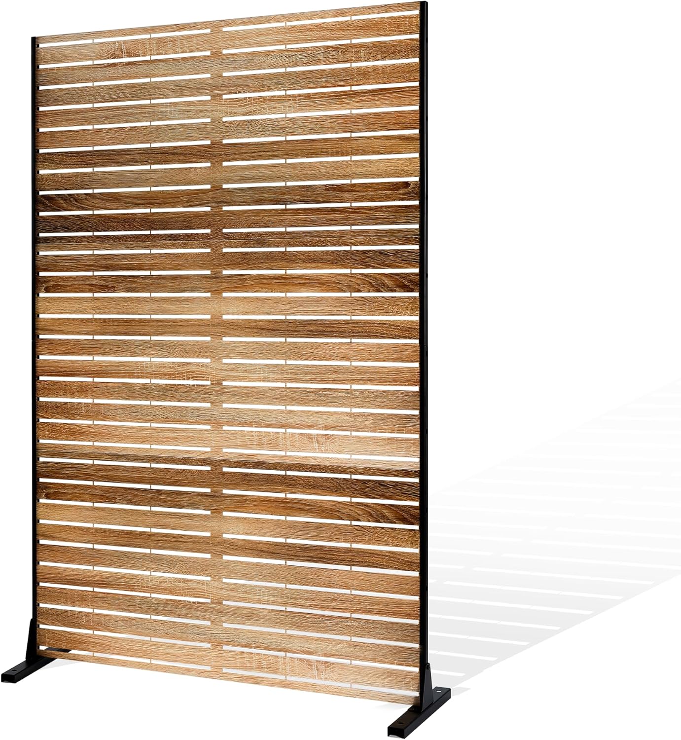 Metal Privacy Screen Outdoor Privacy Screen, Freestanding Fence Panel for Outside, 72''H×44''W, Decorative Screen Panel for Backyard/Patio/Deck